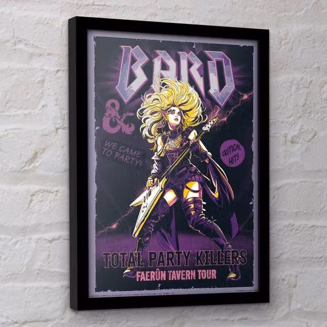 Dungeons & Dragons Bard Comic Framed Multicolour Paper Poster