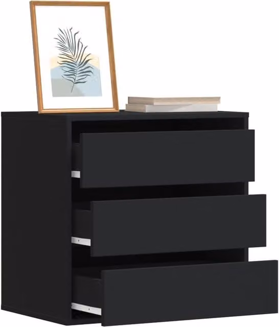 Berkfield Home Corner Chest of Drawers in Black, W/D/H: 60 x 41 x 58 cm – 1