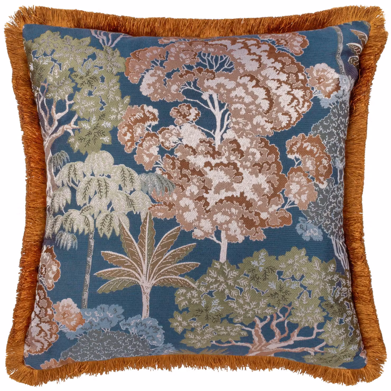Wylder Nature Woodlands Tropical Jacquard Floral Cushion in Blue, W/D/H: 55 x 55 x 55 cm – 2