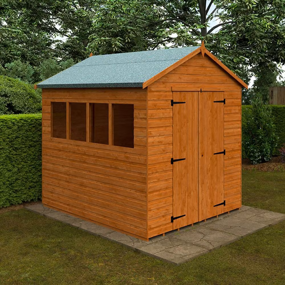 Buttercup Farm 12mm Wooden Workshop Shed with Double Doors and Window in Burnt Orange, W: 205 cm, D: 235 cm, H: 247.5 cm – 2