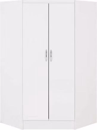 Seconique Nevada White High Gloss 2 Door Corner Wardrobe – 1