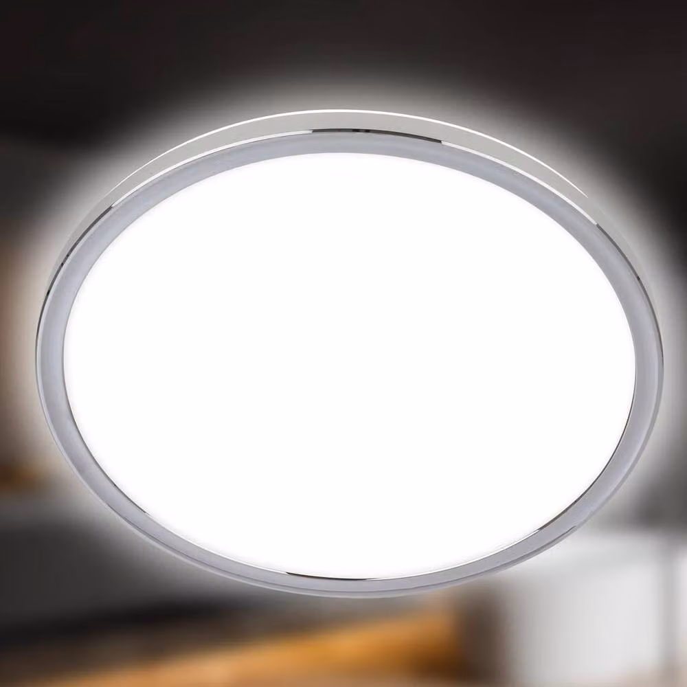 Briloner LED Ceiling Lamp in Silver Chrome, IP54, 22W, 3000lm, Diameter: 42 cm – 2