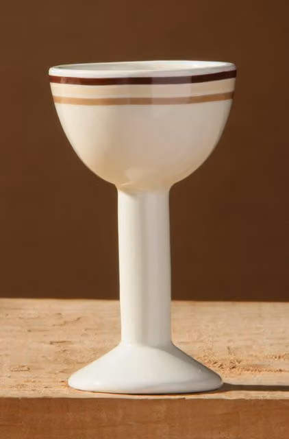 Orsina Neapolitan Set of Two Ceramic Egg Cups in Beige and White – 2
