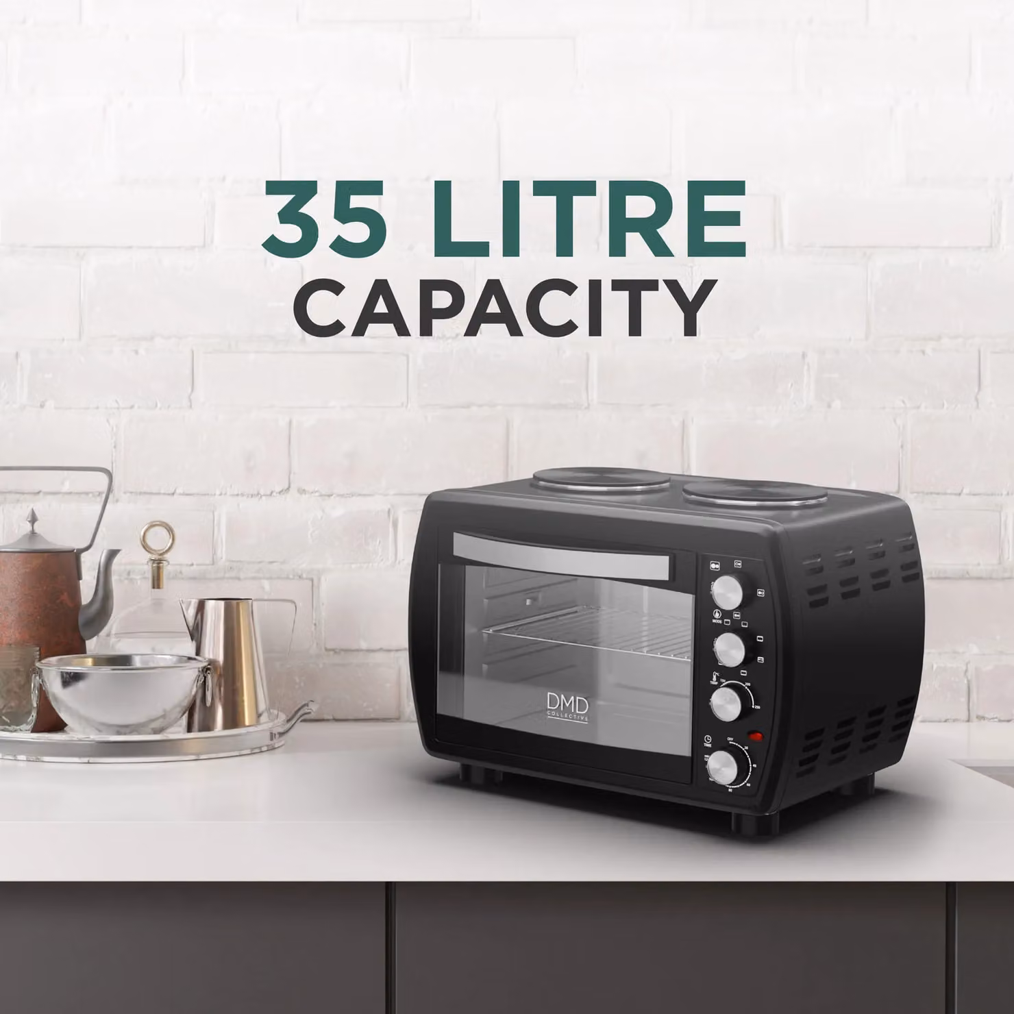 DMD Collective 35L Mini Oven with Hot Plates and Grill in Black – 5