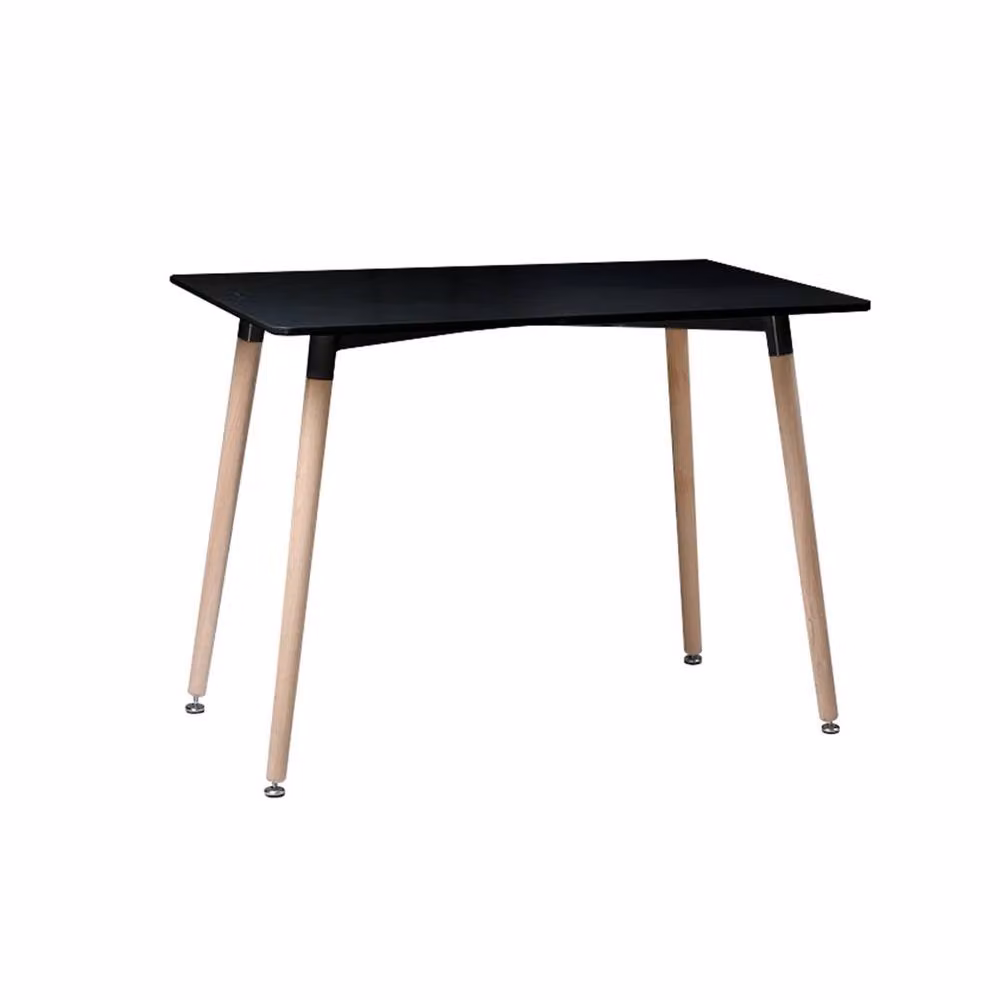 Nordara Black Scandi Style Rectangular Dining Table with Wooden Legs for 4-6 Adults – 2