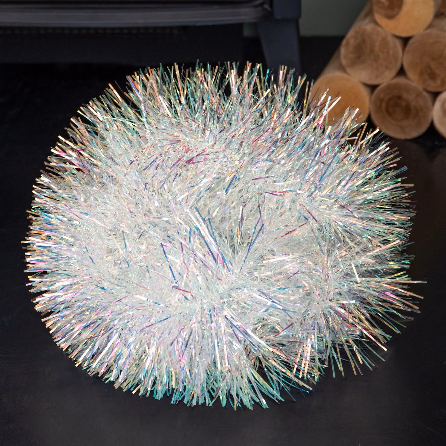 Samuel Alexander White and Silver Iridescent Fine Cut Christmas Tinsel Garland – 4