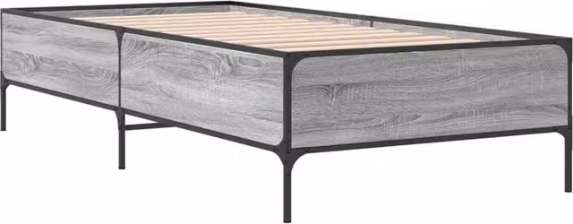 Berkfield Home Durable Small Single Bed Frame in Grey Sonoma, W: 75 cm, L: 190 cm