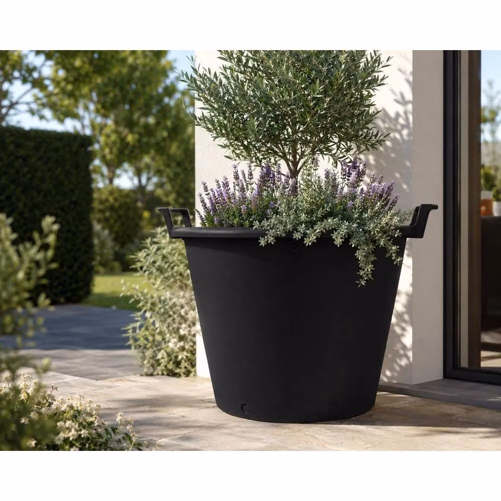 SPETLEK 160L Large Heavy Duty Garden Planter Tub, Black – 3