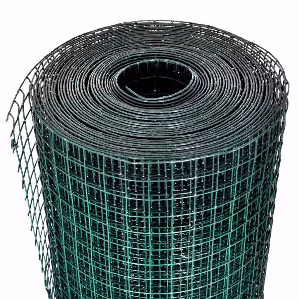 Berkfield Home Green PVC Coated Galvanised Steel Chicken Wire Fence, 10 x 1 m – 3
