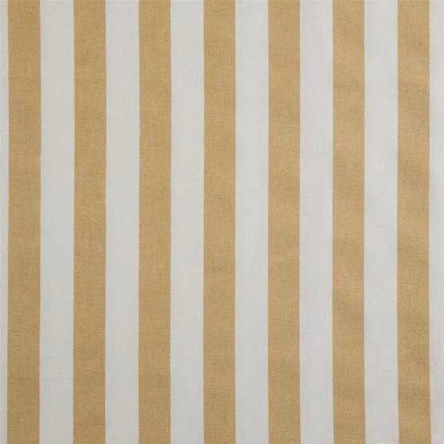 Homescapes Pure Cotton Thick Stripe Fabric in Beige and Brown, Width: 150 cm