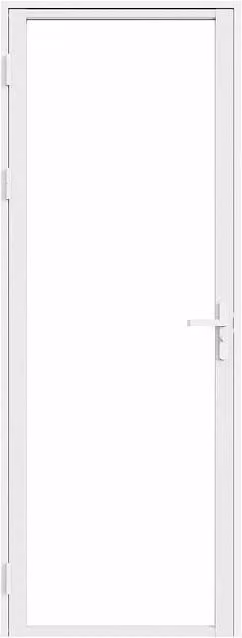 Loxton Reversible Modern Swing Door Set in White, Aluminium and Tempered Glass, H: 204 cm, W: 83 cm