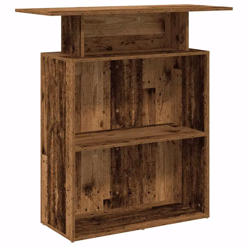 Berkfield Home Reception Desk in Old Wood Brown, W/D/H: 100 x 40 x 104 cm – 2