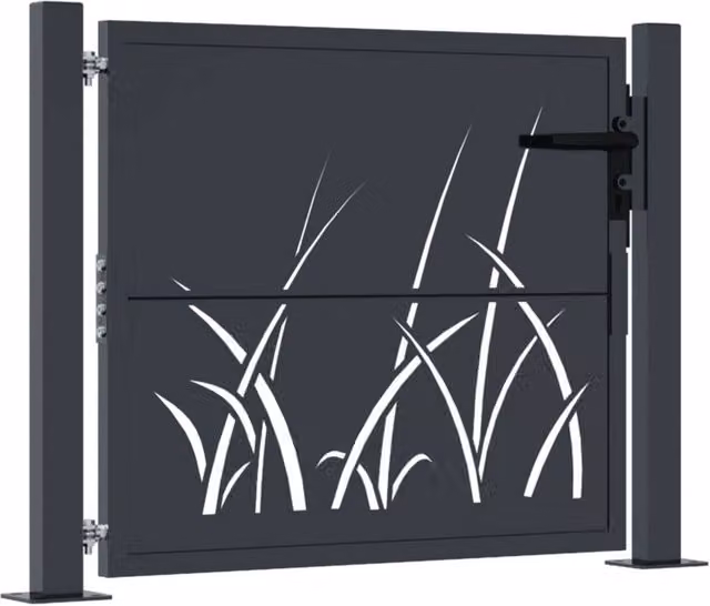 Berkfield Home Steel Garden Gate in Anthracite, W: 80 cm, H: 105 cm – 1