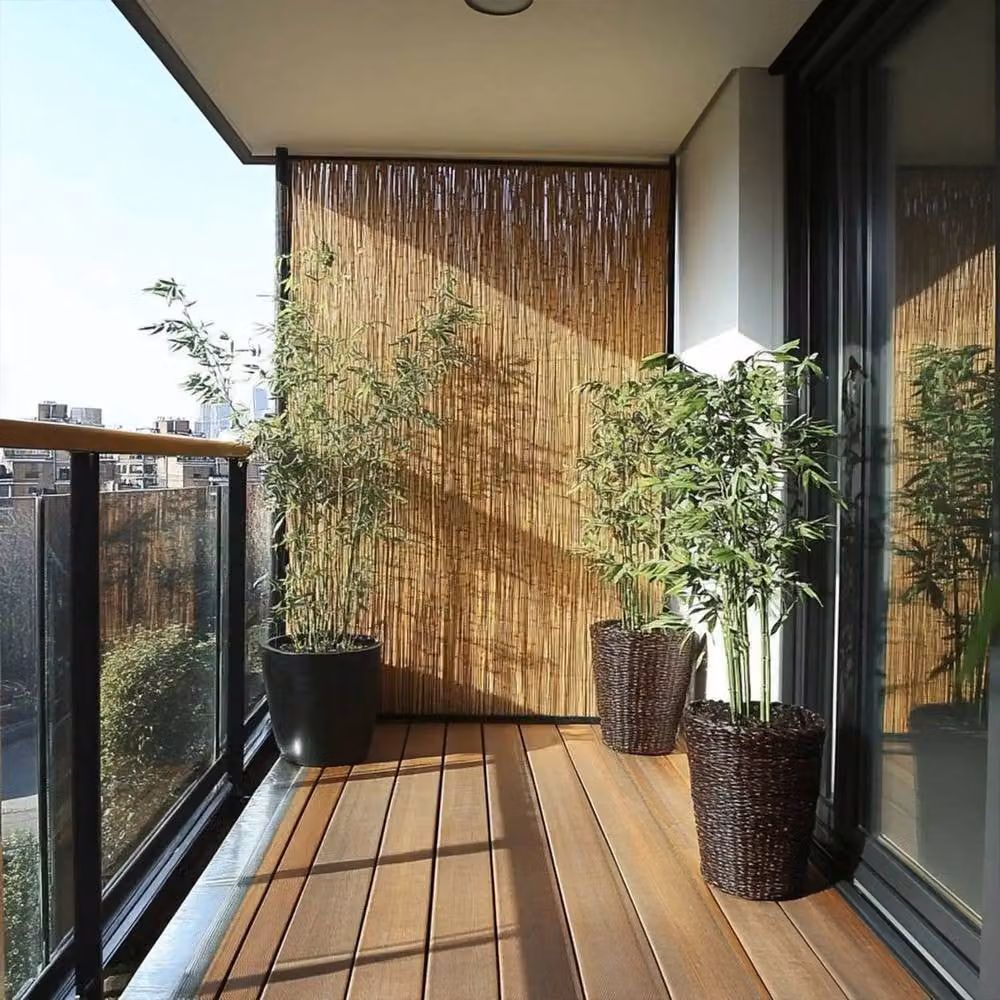 Access Garden Products Woven Bamboo Slat Screening Mat in Brown and Multicolour, W: 400 cm, H: 200 cm – 3