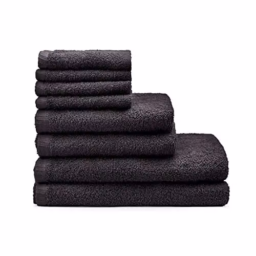 Catherine Lansfield 8 Piece Quick Dry Cotton Towel Set in Black – 3