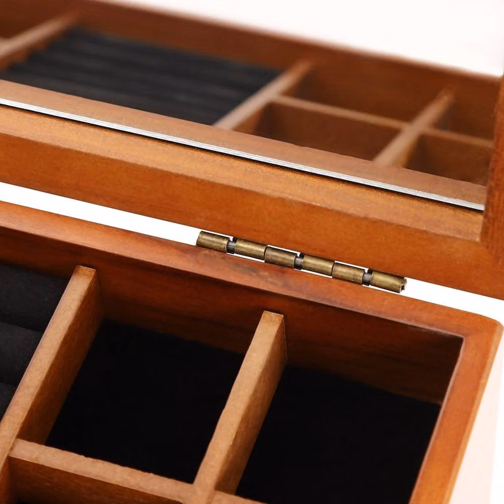 Kelvenix Large Capacity Wooden Jewelry Box and Organiser in Brown – 4