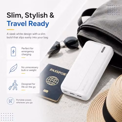 SilverLabel 20,000mAh Portable Power Bank with USB Output, White – 2