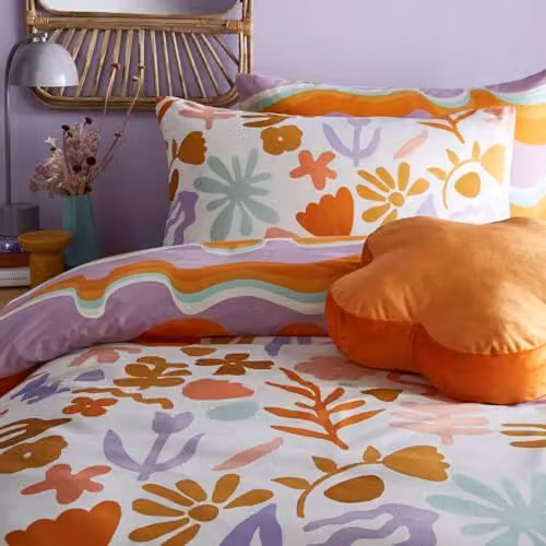 Riva Home Amelie Reversible Floral Polycotton Duvet Cover and Pillowcase Set, Multicolour and White, W/D/H: 180 x 200 cm – 2