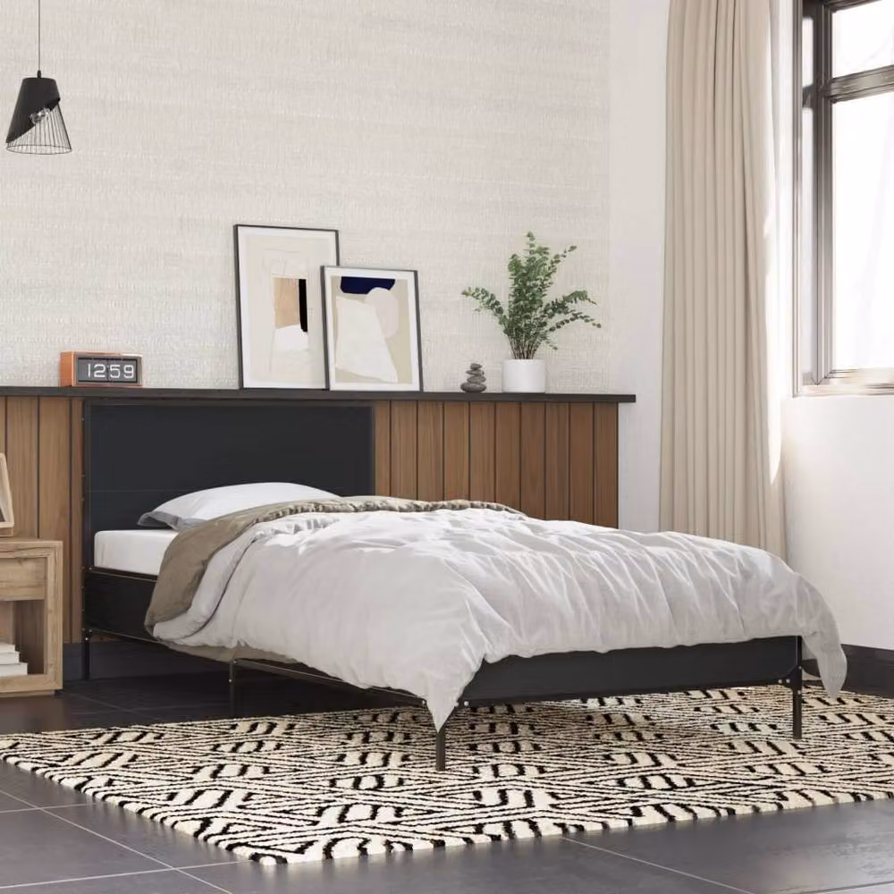Berkfield Home Single Bed Frame in Black, W/D/H: 90 x 190 cm – 2