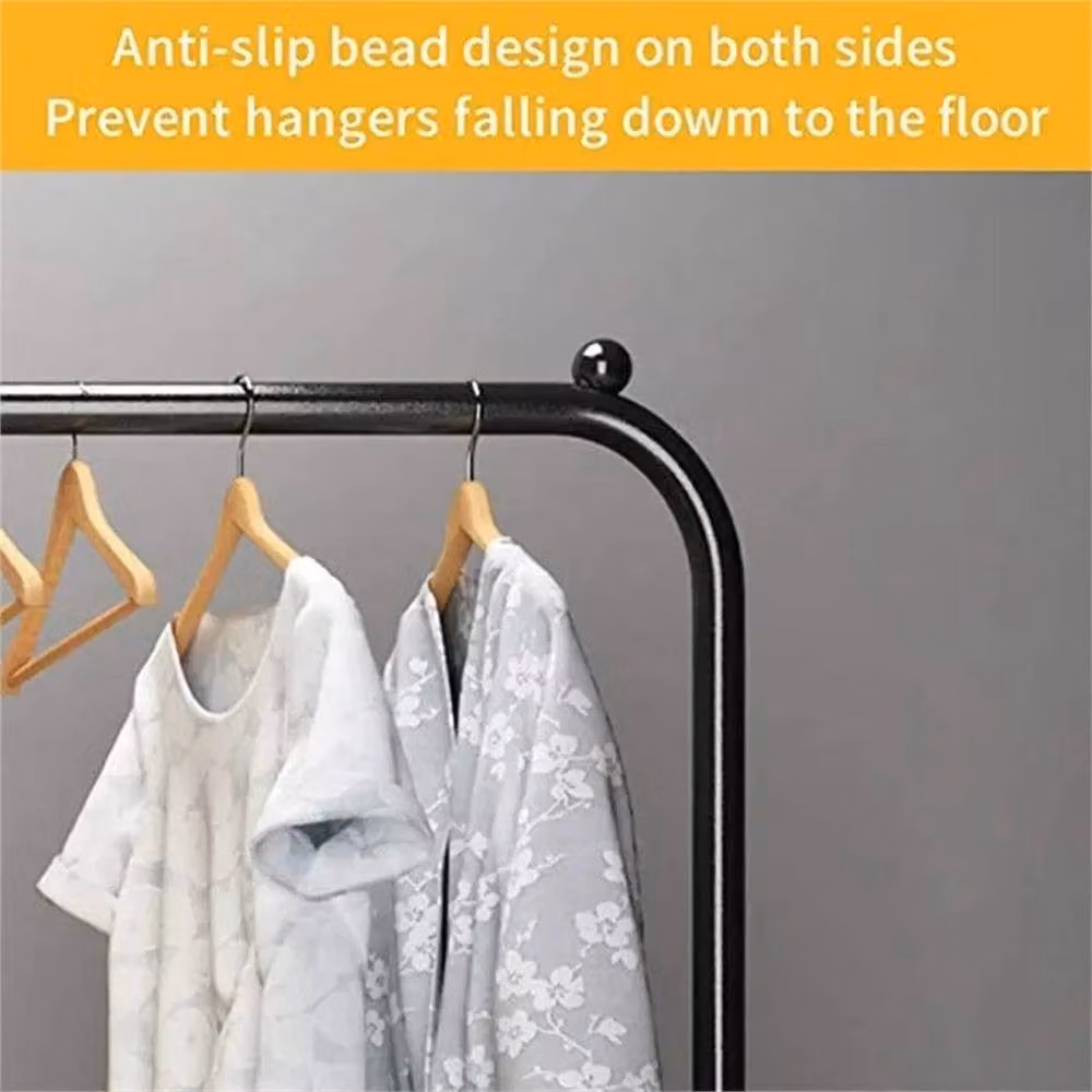 Nordara Double Clothes Rail Hanging Rack and Garment Display Stand with Shoe Storage in Matt Black, W: 100 cm, D: 60 cm – 5