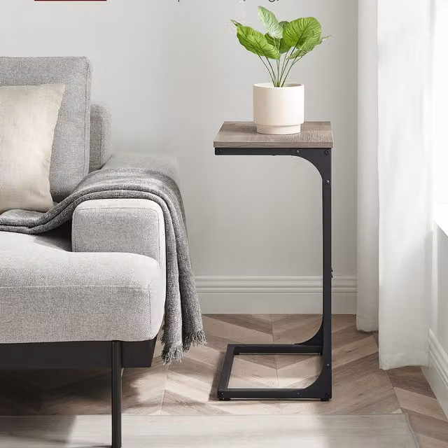 VASAGLE C-Shaped Side Table in Brown