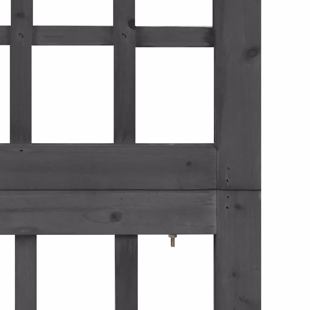 Berkfield Home 4-Panel Black Solid Wood Trellis Room Divider, W: 161 cm, H: 180 cm – 4