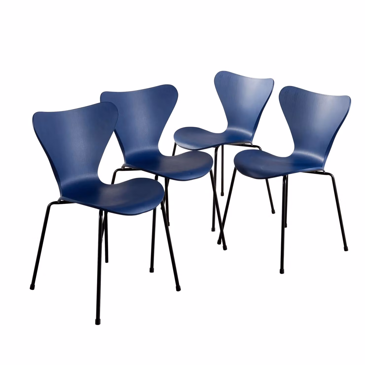 Home Source Kitchen Dining Table and 4 Chairs Set with Beech Legs and Veneer Top in Navy Blue – 2