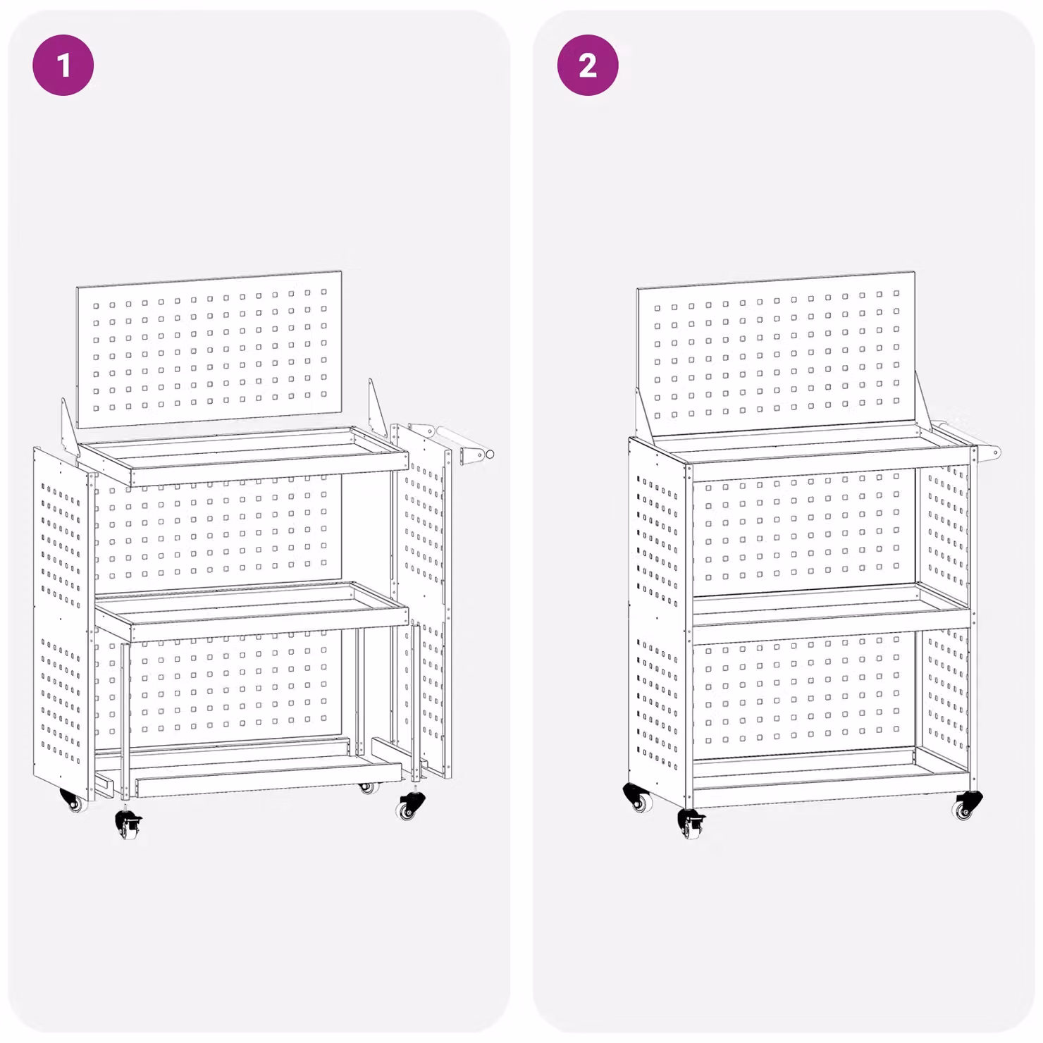 Berkfield Lockable and Rollable Tool Trolley in Anthracite, Powder-coated Steel, W/D/H: 65 x 35 x 111 cm – 5