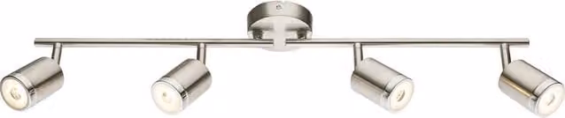 Netlighting Comore Ceiling Spotlight Bar in Nickel Matt Grey with 4x Adjustable LED Warm White 3000K Lights