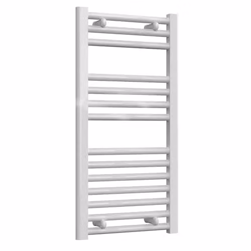 Reina Diva White Steel Heated Towel Rail, H 80 cm x W 40 cm