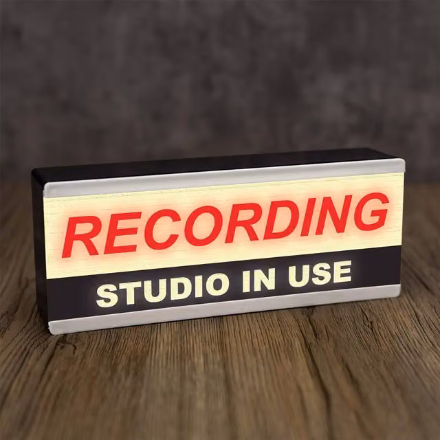 Echo Three LED Recording Studio In Use Light Up Sign, Retro Multicolour Wall Light for Home Office and Music Studios