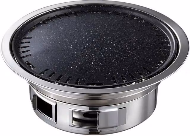 EONLION Silver Stainless Steel Charcoal BBQ Grill for Indoor, Outdoor and Camping, Width: 100 cm – 1