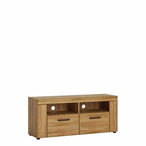 Furniture To Go Cortina 2-Drawer TV Cabinet in Oak Brown, W/D/H: 127.59 x 40.5 x 55.79 cm – 2