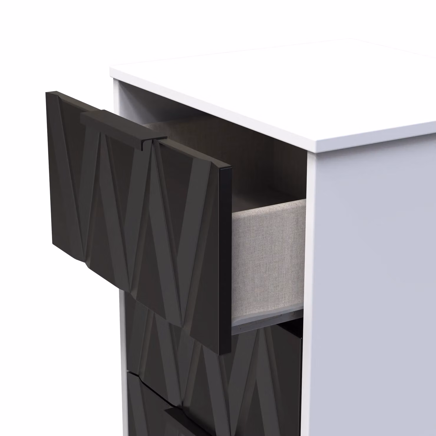 Ready Assembled 2 U Washington 5 Drawer Tall Bedside Cabinet in Black and Gold – 3