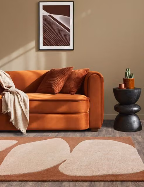 Asiatic Canvas Collage Abstract Orange Pure Wool Woven Rectangular Rug