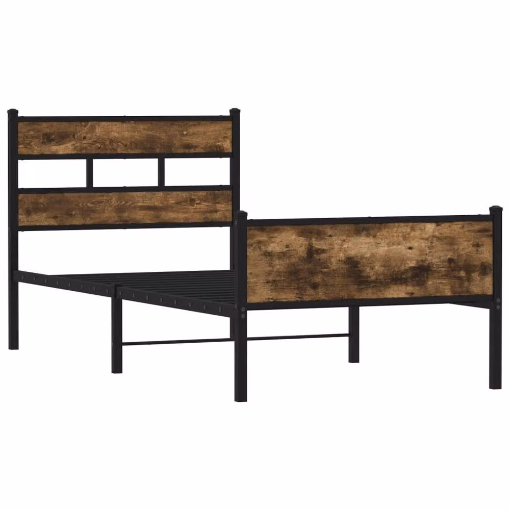 Berkfield Home Bed Frame in Smoked Oak Brown, W/D/H: 100 x 190 cm – 3