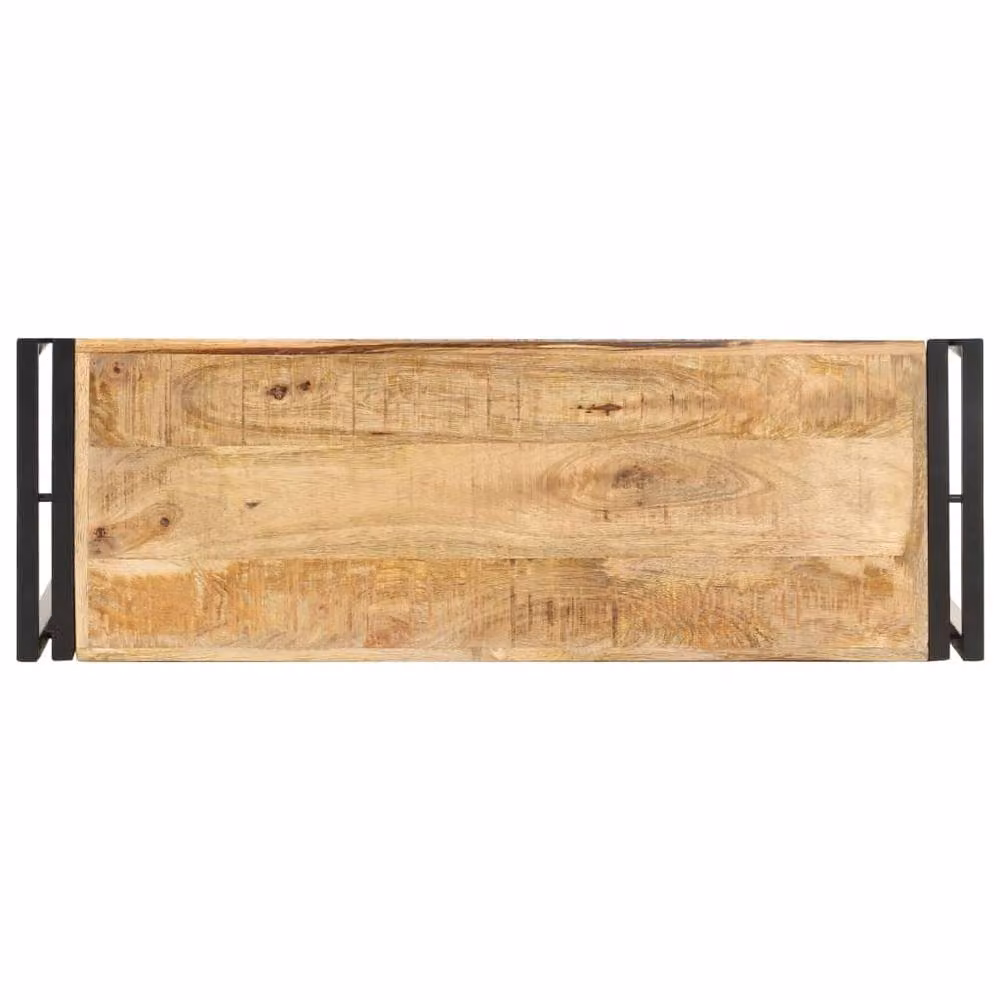 Berkfield Home Console Table in Brown Rough Mango Wood, W/D/H: 90 x 30 x 75 cm – 2