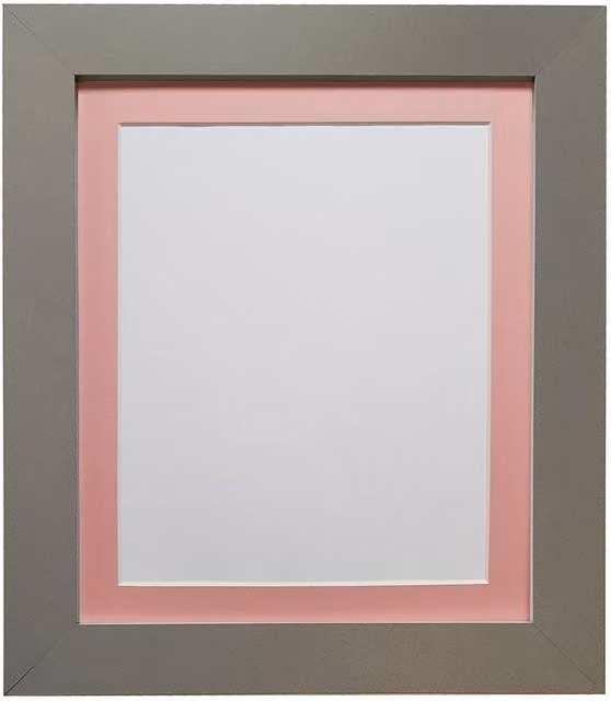 Frames & Mirrors 4U Metro Modern Rectangular Single Picture Frame in Dark Grey with Pink Mount, Image Size: 40 x 50 cm