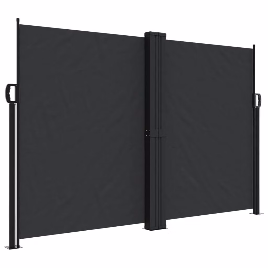 Berkfield Home Retractable Side Awning in Black, Polyester, W/H: 1000 x 160 cm – 2