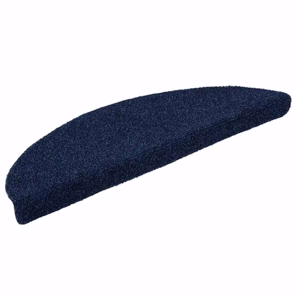 Berkfield Home Self-adhesive Navy Blue Needle Punch Stair Mats, 15 Pieces, W: 56 cm, D: 17 cm, H: 3 cm – 2