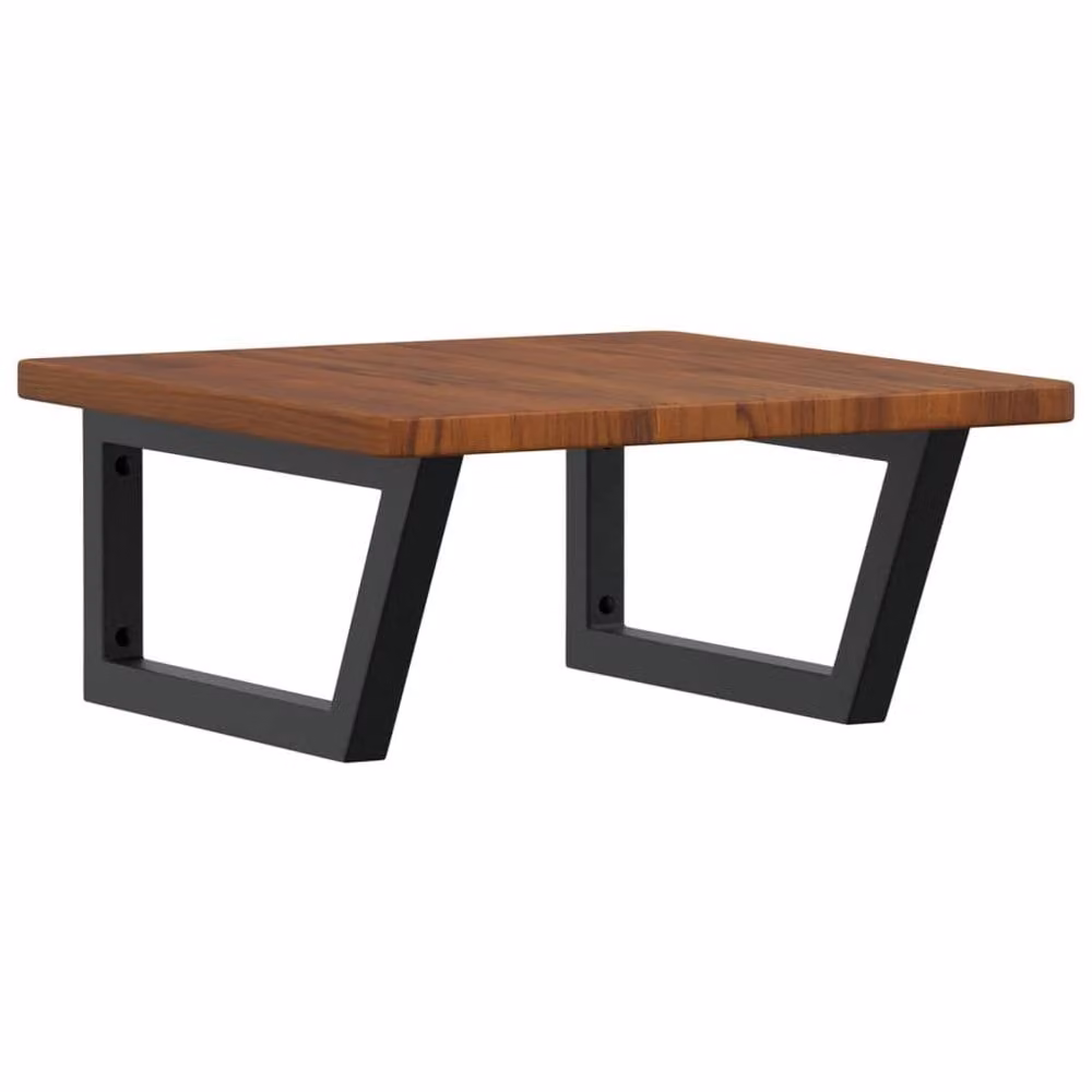 Berkfield Home Elegant Wall Mounted Basin Shelf in Brown Oak and Black Steel