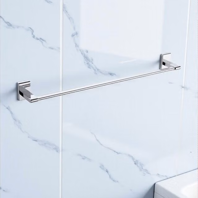 Showerdrape Unity Wall Mounted Stainless Steel Towel Rail in Silver, W: 50 cm
