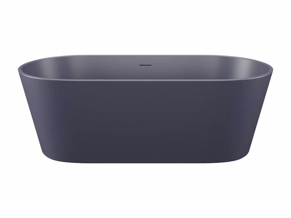 LUZECA Oval Freestanding Acrylic Bathtub in Midnight Matt Blue, W/D/H: 159 x 74 x 56 cm – 2