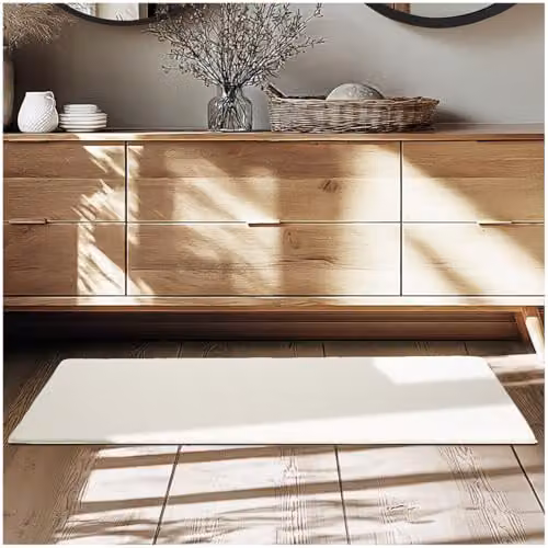tectake Zonelle Fluffy Rug in Beige Polyester, Washable and Non-Slip, W/D/H: 110 x 60 x 1 cm – 1