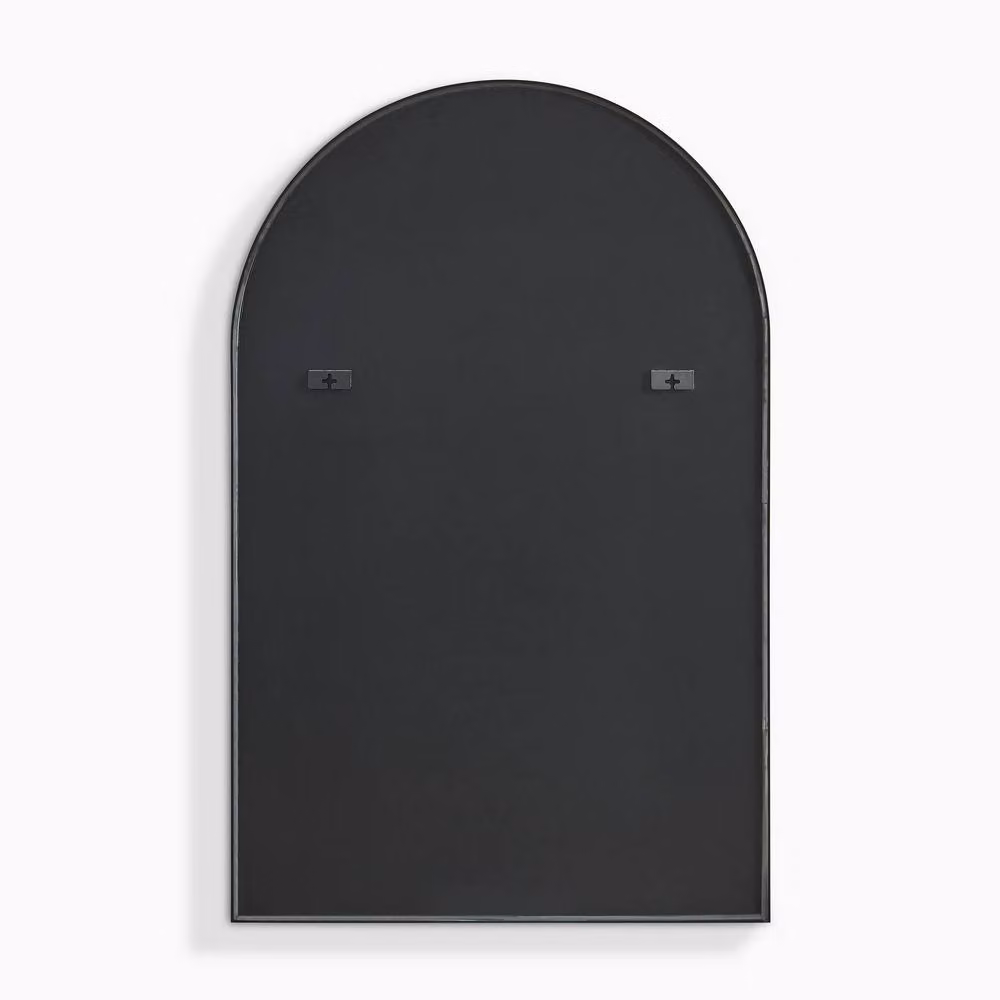 FurnitureboxUK Charlie Black Metal Large Arch Mantel Wall Mirror, H 110 cm x W 70 cm – 2