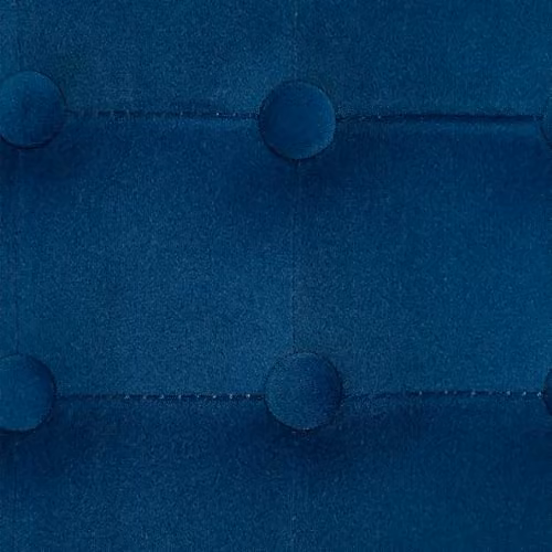 HOMCOM Blue Velvet Cube Footstool Ottoman with Rubberwood Legs, W/D/H: 35 x 35 x 35 cm – 5