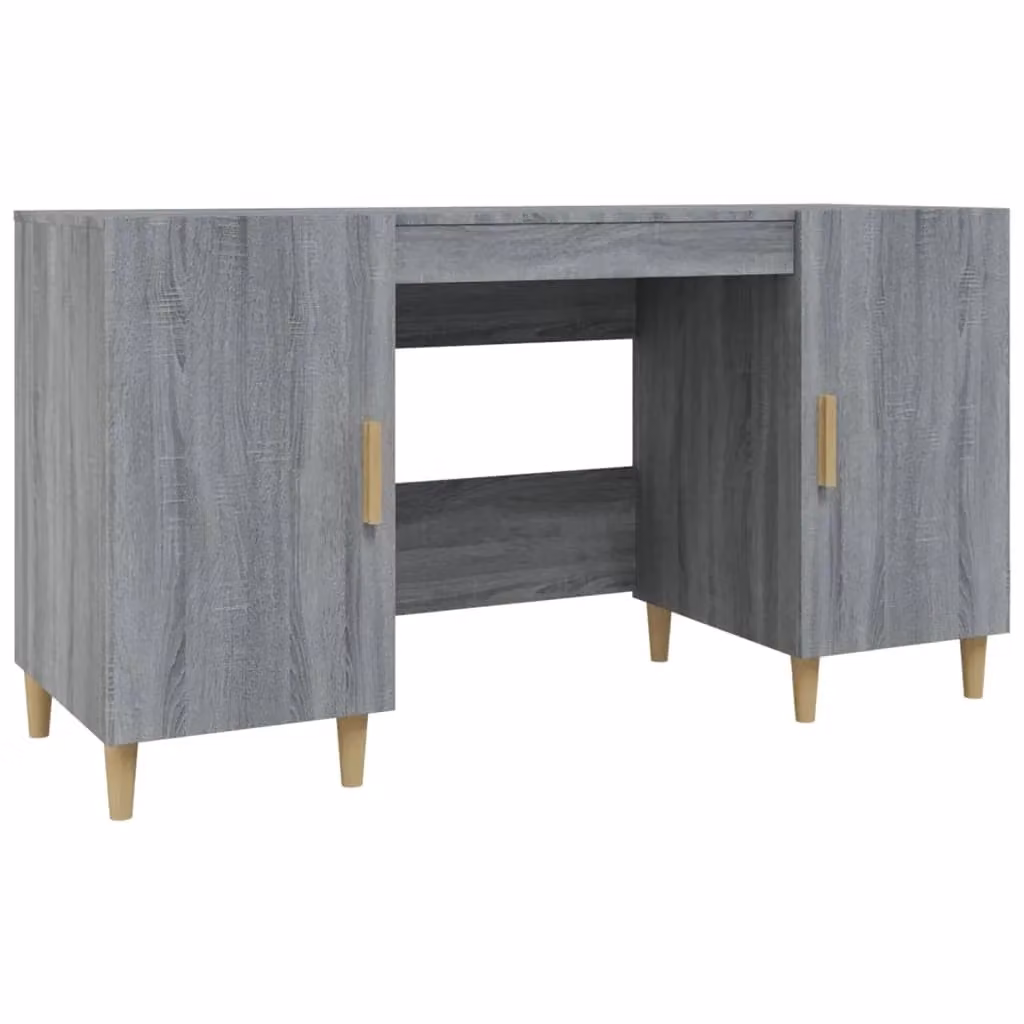 Berkfield Home Computer Desk in Grey Sonoma, W/D/H: 140 x 50 x 75 cm – 2