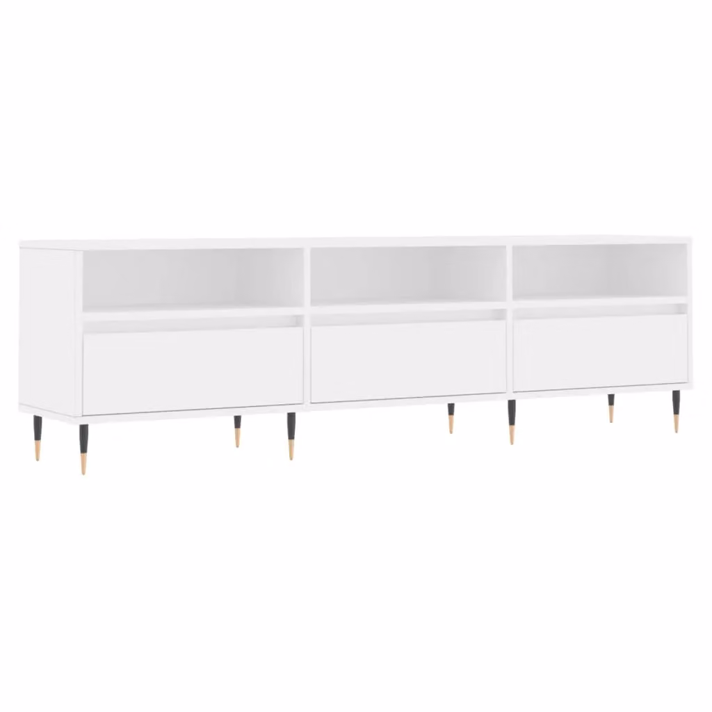 Berkfield Home Modern White Matt TV Cabinet W: 150 cm, D: 30 cm, H: 44.5 cm – 2