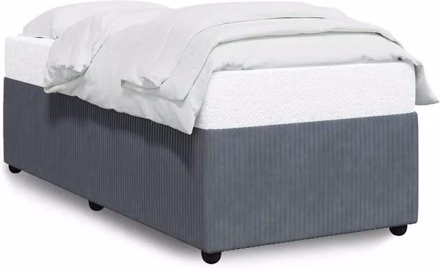 Berkfield Home Single Upholstered Velvet Bed Frame in Grey, W: 90 cm, D: 200 cm – 1