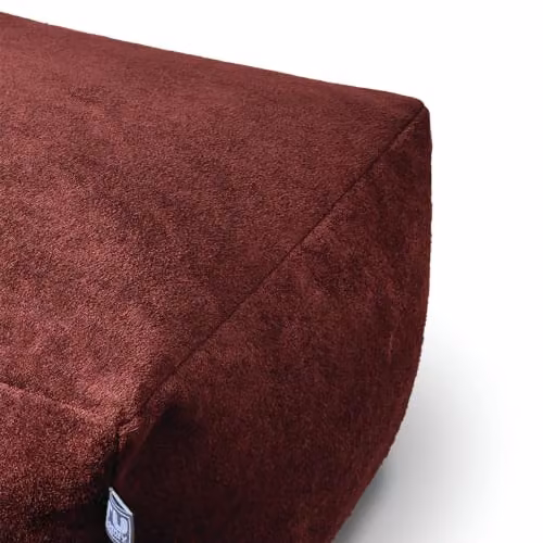 rucomfy Velora Velvet Beanbag Footstool in Oxblood Red, W/D/H: 60 x 60 x 36 cm – 3